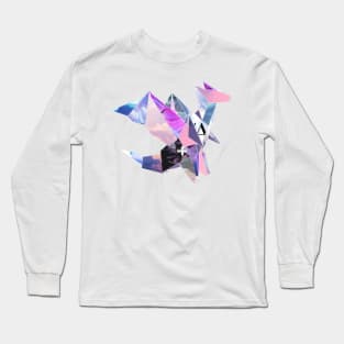 Vaporwave Origami Dragon Long Sleeve T-Shirt